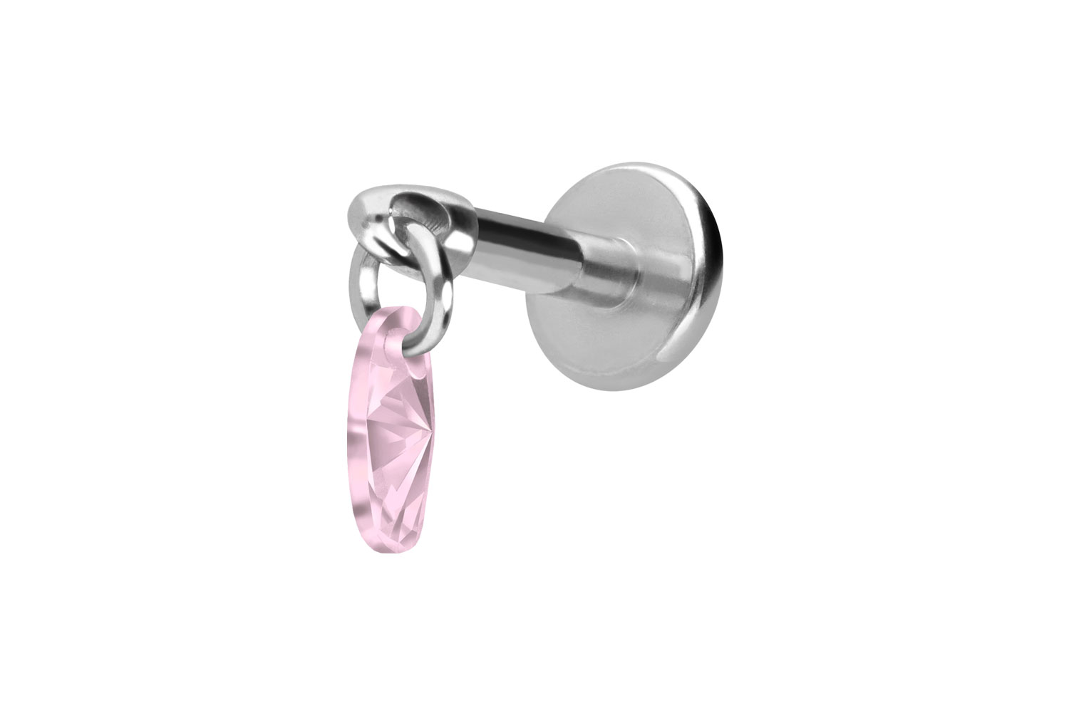 Titan Labret Piercing mit Innengewinde KRISTALLOVAL